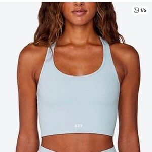 SET Active Sportbody Sports Bra: Light Blue. Size: Small